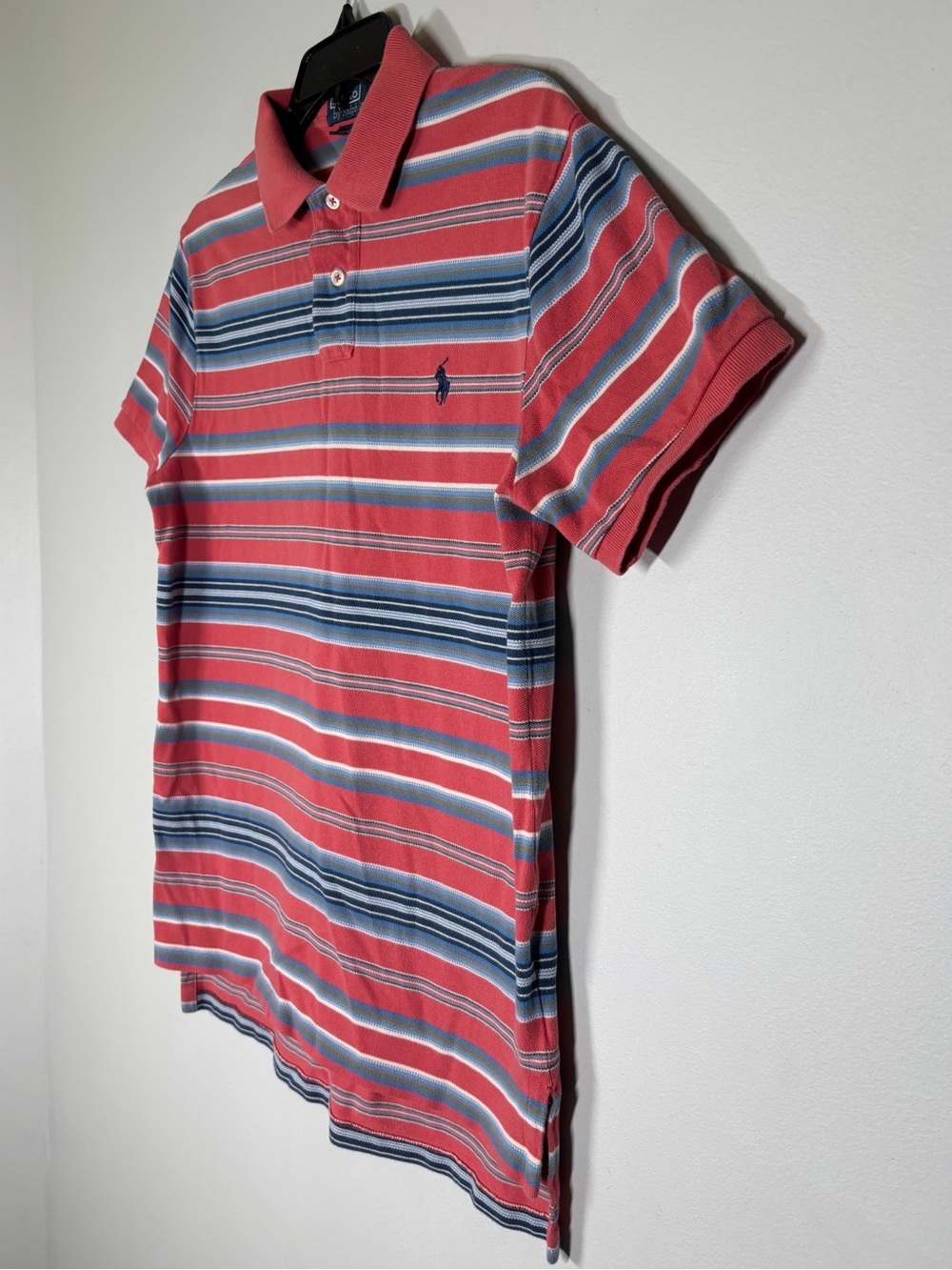 Polo by Ralph Lauren Red Coral & Navy Striped Polo Shirt - Picture 2 of 8